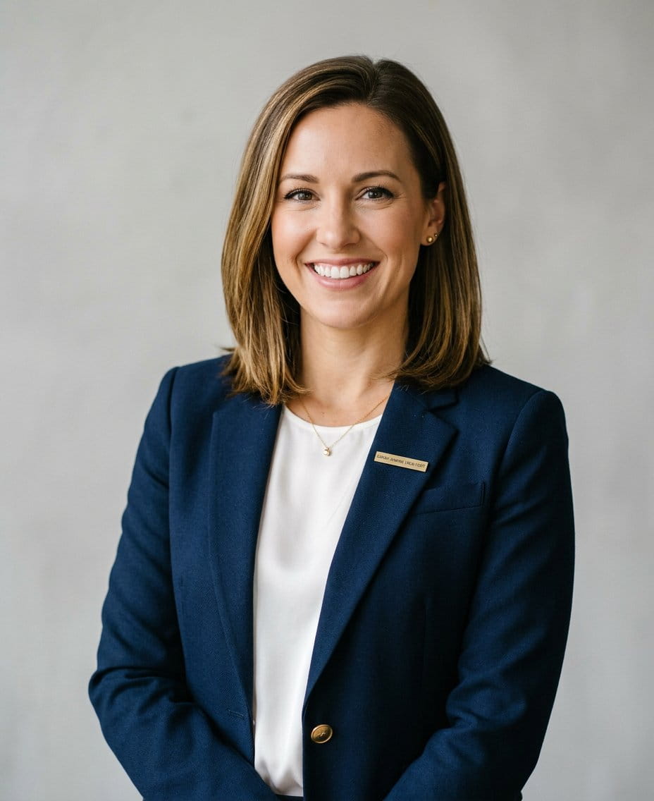 LinkedIn-style headshot with clean crop and professional styling