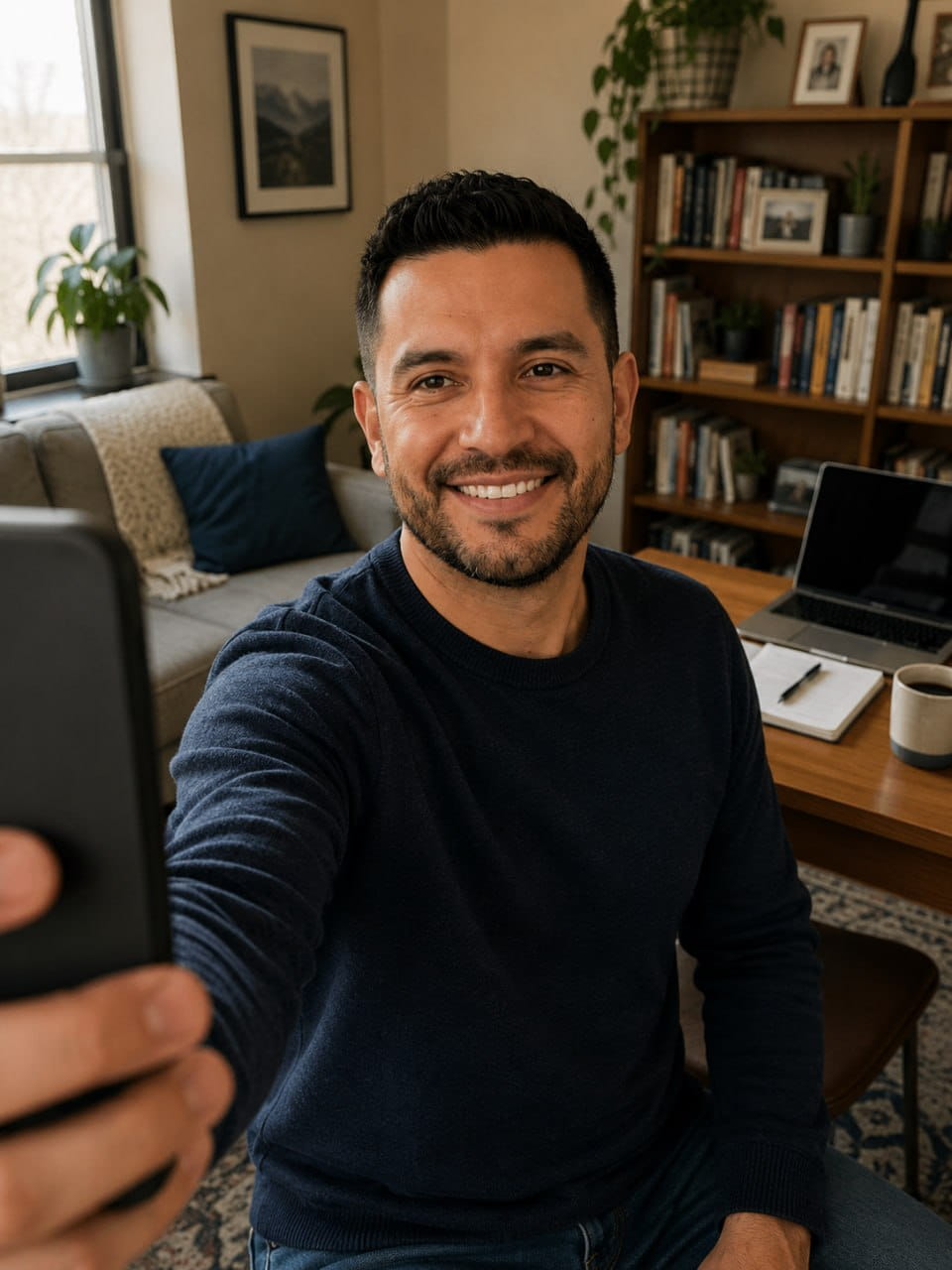 Simple candidate selfie source photo